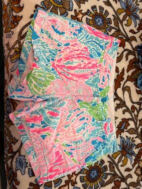 Lilly Pulitzer Multicolor Tropical Print Athletic Shorts - Pink, Blue & Green